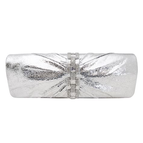 silver metallic clutch box|silver metallic evening clutch.